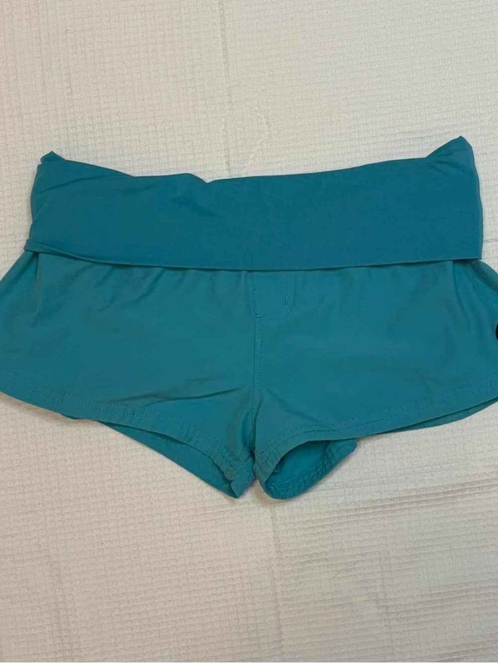 Vintage Roxy foldover turquoise mini shorts